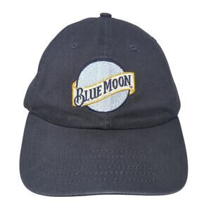 Blue Moon Strapback Hat Blue One Size Adjustable Embroidered Outdoor